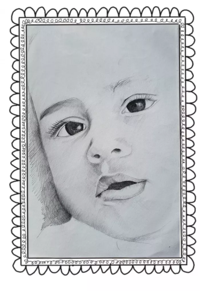 ritratto a matita di un bambino su carta bianca - Gabriele Fastame 3281633565